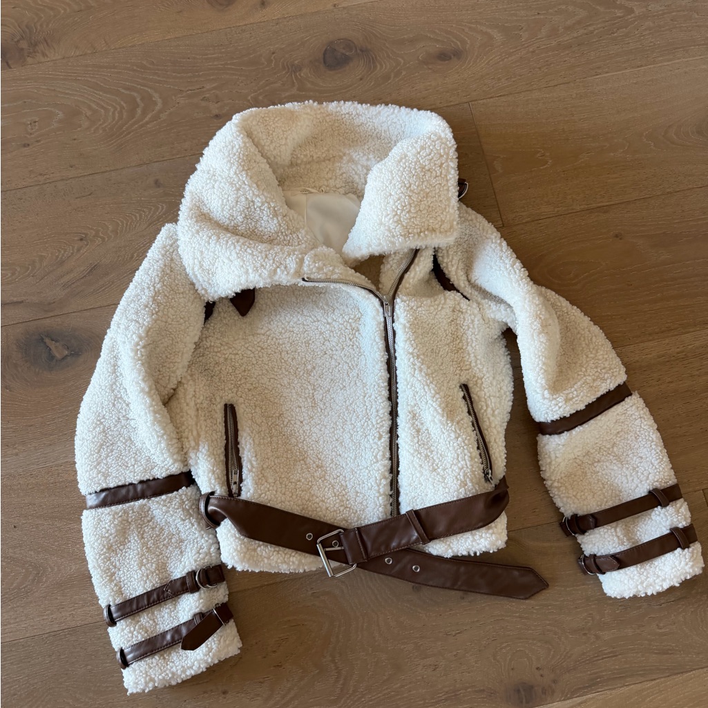 Tularosa Cream And Brown Bomber Jacket